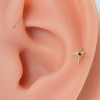 Piercing Tragus Crucifixo Heart Pedra Black Aço Cirúrgico 316L
